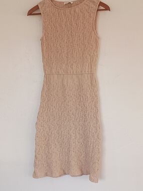 bohme Sleeveless Beige Textured Dress